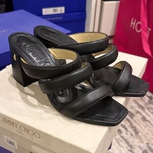 Jimmy Choo Black Strappy Mules